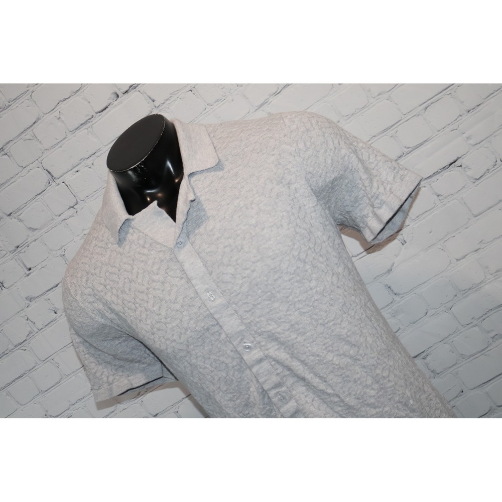 Hollister Knit Button Down Shirt Mens Medium Textured Cable Knit Cotton Viscose
